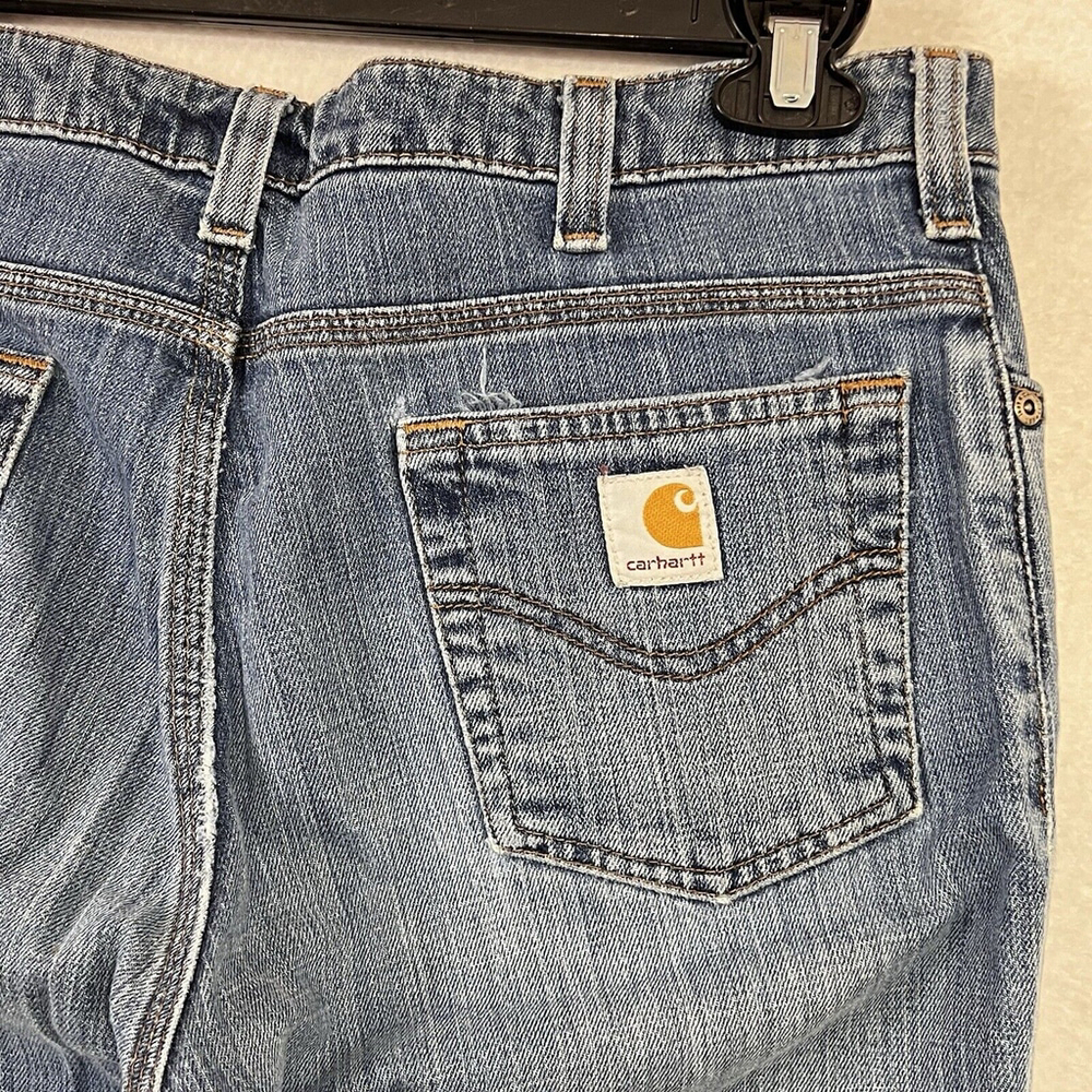 Carhartt Jeans Women's Size 6x30 Blue Boot Cut Traditional Fit Stretch Mid Wash